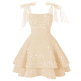 Shiny Liangli Short Back School Festival Dress 2026 Fine Shoulder Belt Short Ball Dresses Bow Cocktail Dress HZ0517