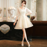 Banquet Evening Dress 2026 New Champagne Color Before The Long High-End Performance Show Fair Year Small Dress Dress HZ0517