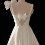 Sintered Hepburn Light Wedding Dress Short French First Love Dress Bow Hanging Back Engagement Certificate Dress HZ0517