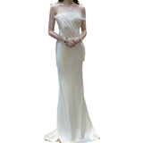 Evening Dress Fishtail Banquet Slimming Bride Birthday Party Annual Host Temperament Dress Woman HZ0517