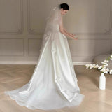 French-Style Fasender Light Wedding Dress 2026 New Bridal Temperament White Bra To Go Out To Greet The Bow Dress HZ0517