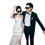 Korean-Style Braed Light Wedding Dress With A Fishtail Sexy Niche Card Small White Dress Studio Travel Shoots Out Of The Yarn Small HZ0517