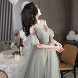 Gray Birthday Birthday Evening Dress Dress Host High-End High-End Feeling 18-Year-Old Adult Gift Art Exam Engagement Morning Robe HZ0517