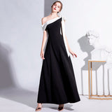 Black Evening Dress Women 2026 New Single-Shoulder Temperament Banquet Dress Shown Skinny Daily Dress HZ0517