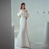 Word-Shoulder Light Wedding Dress 2026 Summer New Bride Wedding French-Style Fading Fading Wedding Dress HZ0517