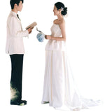 French Brated Light Wedding Dress Bride's Simplicity Of Morning Robes Small Tail Engagement Banquet To Welcome The Outside Scene Travel Shooting Simple Outing Yarn HZ0517