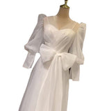 French Light Wedding Dress 2026 New Summer Brides Can Usually Wear A Simple License To Go Out Yarn HZ0517