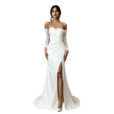 Light Wedding Dress Shoulder 2026 New Temperament Lace Go Out To Welcome The White Shaft Engagement Dress HZ0517