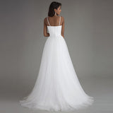 Light Wedding Dress Woman 2026 New Bride Wedding Long Tail Sen With Dream Simple Slings Bra Light Wedding Dress HZ0517