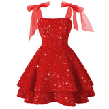 Shiny Liangli Short Back School Festival Dress 2026 Fine Shoulder Belt Short Ball Dresses Bow Cocktail Dress HZ0517
