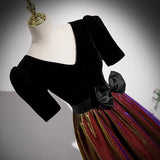 Black Long Banquet Evening Dress Women 2026 New Noble Elegant Thin Sleeve High-Sleeve Presided Dress HZ0517