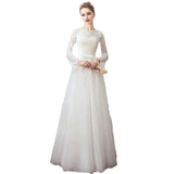 French Light Wedding Dress 2026 New Bridal Family Retro Long-Sleeved Wedding Dress Simple Thin Out Yarn Super Fairy HZ0517