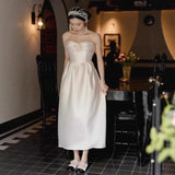 Small Man With A Breast-Shape Light Wedding Dress Bridal Outdoor Travel Dress Engagement Welcome To Go Out Yarn Simple Temperament Evening Dress HZ0517