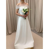 Light Wedding Dress White Shoulder 2026 New Bride Wedding Morning Robe Trip To Register For The Evening Dress Dress Dress HZ0517