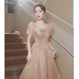 French Small Dress 2026 New Champagne Sweet Adult Ceremony Candidates Day Banquet Light Luxury Niche Evening Dress HZ0517