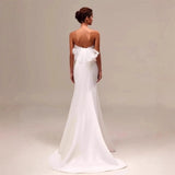 French Brao Light Wedding Dress White Fairy Gas Small Drag Tail Fishtail Skirt Outdoor Travel Shooting Simple Temperament Yarn HZ0517