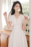 White Daily Small Dress Dress Female Banquet Temperament Can Usually Wear Light Luxury Small Marriage Registration License Small White Dress HZ0517
