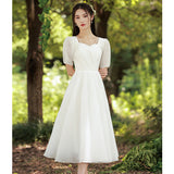 White Dress Registration Certificate Dating Small White Dress Women Usually Can Wear French Dress Engagement Dress Summer HZ0517