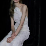 French Light Wedding Temperament Simple Fashion Fishtail Welcome Out Of The Selsen Super Fairy Lace Morning Robe Hanging Neck Dress HZ0517