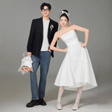 Small Wedding Dress French Simple Light And Thrying Dress Summer Daily Engagement Certificate Dress To Take Pictures HZ0517