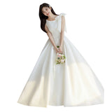 French Light Wedding Dress 2026 New Bridal Simple Mori Family Super Fairy Go Out White Certificate Engagement Dress HZ0517
