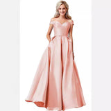 Wish-Shouldered Stew Formal Dress 2026 New Simple Shoulder Multi-Color Evening Dress Dress HZ0517