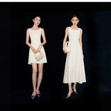 French White Dress Winter New Engagement Dress Dress Women Can Usually Wear Fashion Thin High Temperament Dress HZ0517