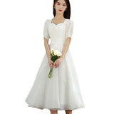White Dress Registration Certificate Dating Small White Dress Women Usually Can Wear French Dress Engagement Dress Summer HZ0517
