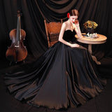 Temperament Black Birthday Dinner Annual Meeting Solo Recitation Host Wedding Dress HZ0517