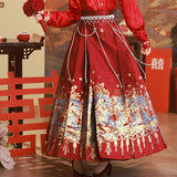 Wine Red Horse Face Skirt 2026 New Bridal Chinese Wedding Dress Engagement Skirt Daily Can Wear The National Style Horse Face Skirt HZ0517
