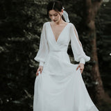 Sen Family Light Wedding Dress 2026 Spring New Bride Large Size Cover Arm Super Fairy Thin Brigade Long Sleeve Out Of The Yarn Woman HZ0517