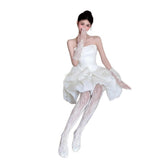 French Light Wedding Dress Small Morning Dress Woman 2026 New Breast-Wear Banquet Welcome Bing Phong Peng Engagement Dress Dress Dress HZ0517