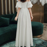White Evening Dress Women 2026 New Banquet Temperament Long Models Can Usually Wear A Birthday Shoulder Dress HZ0517