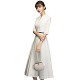 White Dress Women 2026 New Medium And Long Daily Wear Dress Marriage Certificate Registration Small White Dress HZ0517