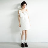 Light Wedding Dress New French Style Densate Bras Short Small Man Go Out Yarn Registration Small White Dress HZ0517