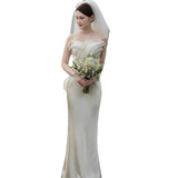 Mori's Super Fairy Brae Light Wedding Dress Bridal Welcome Dress Dress 2026 Summer Fishtail Go Out Dress HZ0517