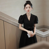 Banquet Evening Dress Large Size Fat Mm White Certificate Registration Small White Dress Graduation Season Adult Dress HZ0517