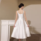 White Sling Model Light Wedding Dress Dress 2026 Spring Sleeveless Bridal Certificate Registration Small White Dress Evening Dress HZ0517