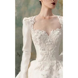 French Word Shoulder Bride 2026 New Long-Sleeved Main Wedding Dress With Thin And Light Luxury Main Wedding Dress HZ0517