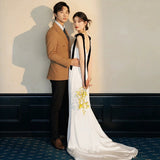 Hanging Belt Light Wedding Dress 2026 New French Vertine Bridal Wedding Dress HZ0517