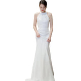 Light Wedding Dress 2026 New Bridal Faucian Faucian Yarn Retro Hepburn Dress Dress HZ0517