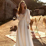 French Light Wedding Dress White Thin Simple Travel Photography To Welcome Sexy Super Fairy Outdoor Wedding Tail Yarn HZ0517