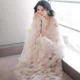 Fairy Morning Robe Bride Light Luxury Niche Light Wedding Dress Morning Shoot Sensian High-End Lace Dress Sweet HZ0517