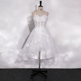 Front Short And Rear Long French Lace Sling 2026 New Bridal Travel Photo Wedding White Birthday Party Dress HZ0517
