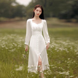 French Retro White Small Dress Can Usually Wear A Registration Certificate Of Engagement Light Yarn Shot With A Thiny Fairy Evening Dress HZ0517