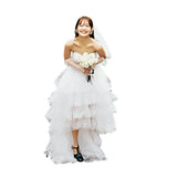 Light Wedding Dress Patted On The Chest Before The Short After The Longen Line Outdoor Lawn Wedding Bridal Simple Light Wedding Dress HZ0517