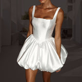White Dingy Sling Light Wedding Dress 2026 New Short Skirt Simple Design Birthday Ball Dress HZ0517
