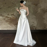 French Bra Light Wedding Dress 2026 New Mori Simple Densate Bride Go Out Yarn White Engagement Evening Dress Dress HZ0517