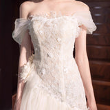 White Fishtail Light Wedding Dress Bride 2026 New Engagement Wedding Dress Welcome Yarn Lace Brae Light Wedding Dress HZ0517