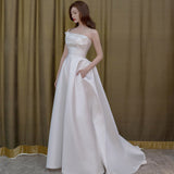 Bride Bra Light Wedding Dress Simple White Densate Korean Welcome Yarn Light Wedding Dress HZ0517